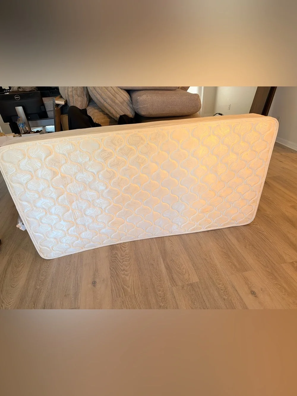 Plush White Quilted  Twin Mattress -  Used once or twice max!